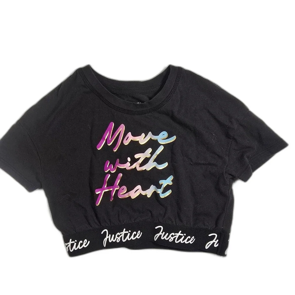 Justice Black Crop-top
